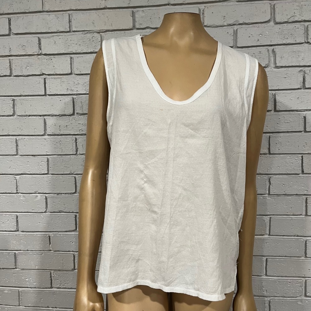 Zara W&B Collection White Lace Back Scoop Neck Tank Top Coquette L